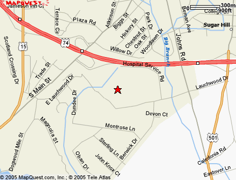 Map to Horn Memorial Hospital
